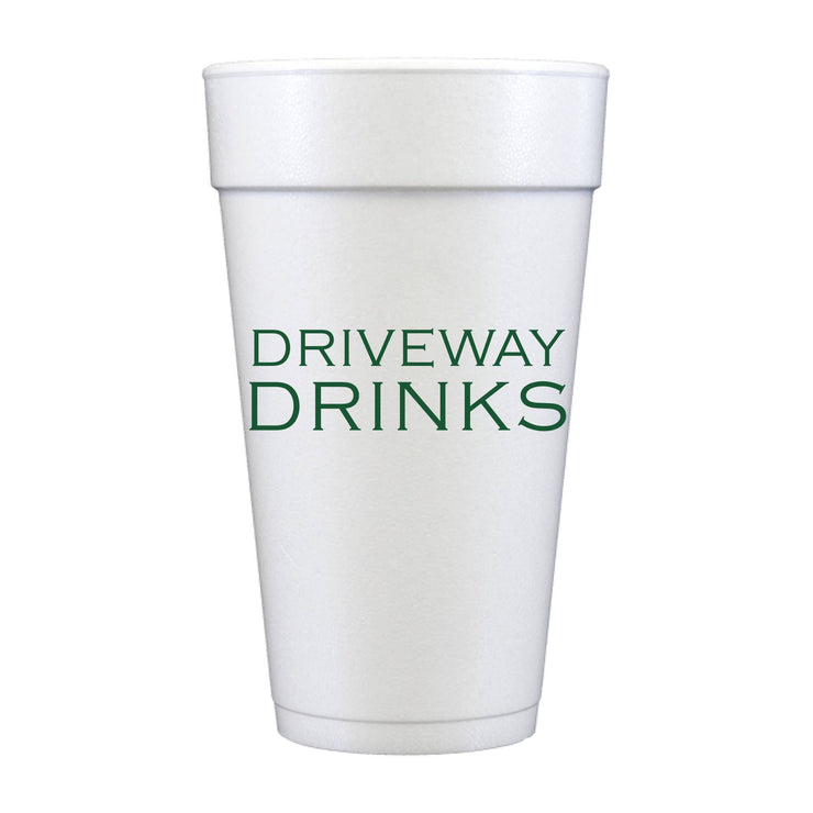 Driveway Drinks Summer Vacation BBQ Party 10 Foam Cups 20oz