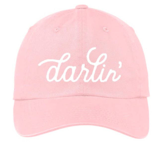 Darlin' Cursive Baseball Cap: Pink