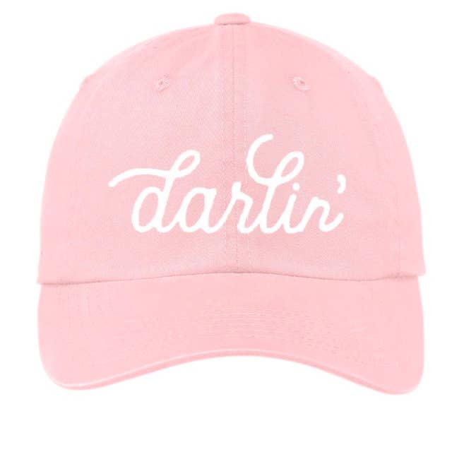 Darlin' Cursive Baseball Cap: Pink