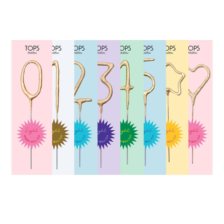 Mini Gold Number Sparkle Candle Wands