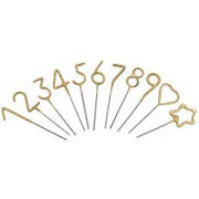 Mini Gold Number Sparkle Candle Wands