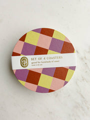 Sorbet Checkered Coasters | Set of Four