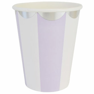 Lavender and Silver Scalloped Paper Cups